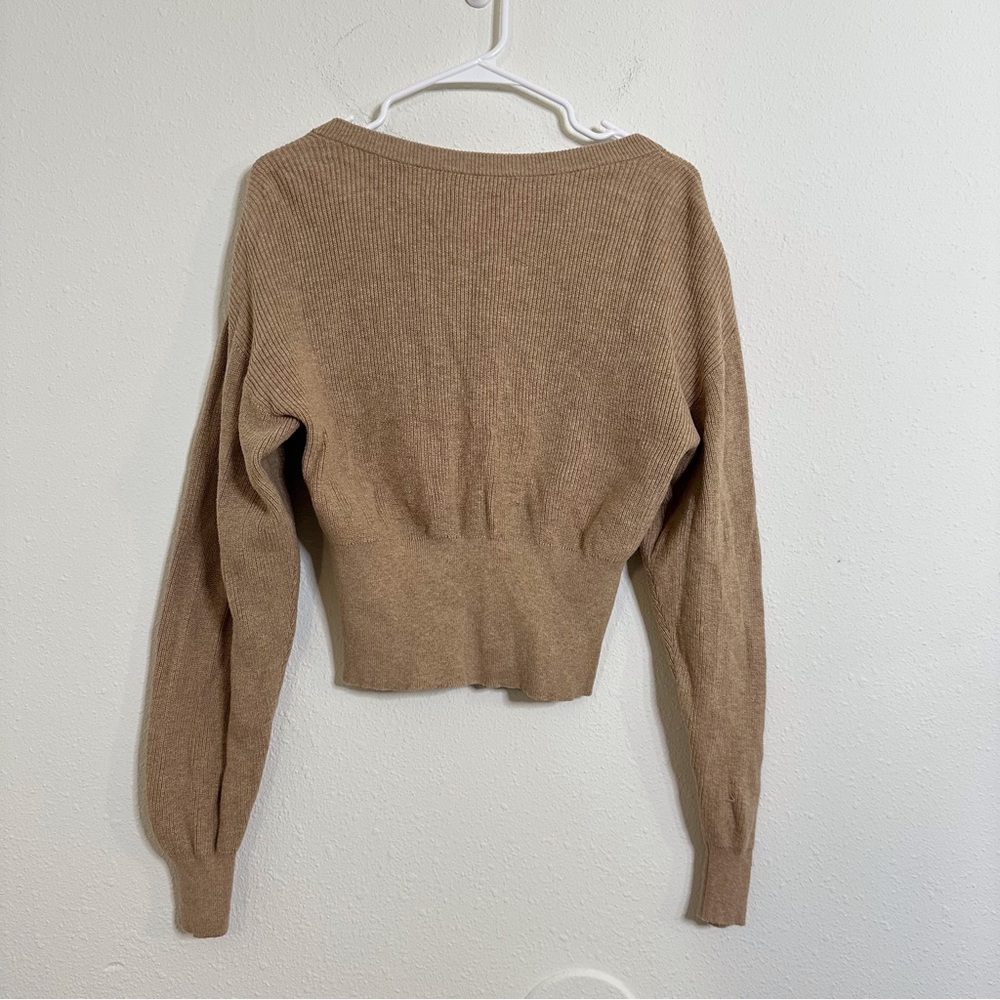 Apiece Apart Dios Cashmere Camel V Neck Sweater View 5